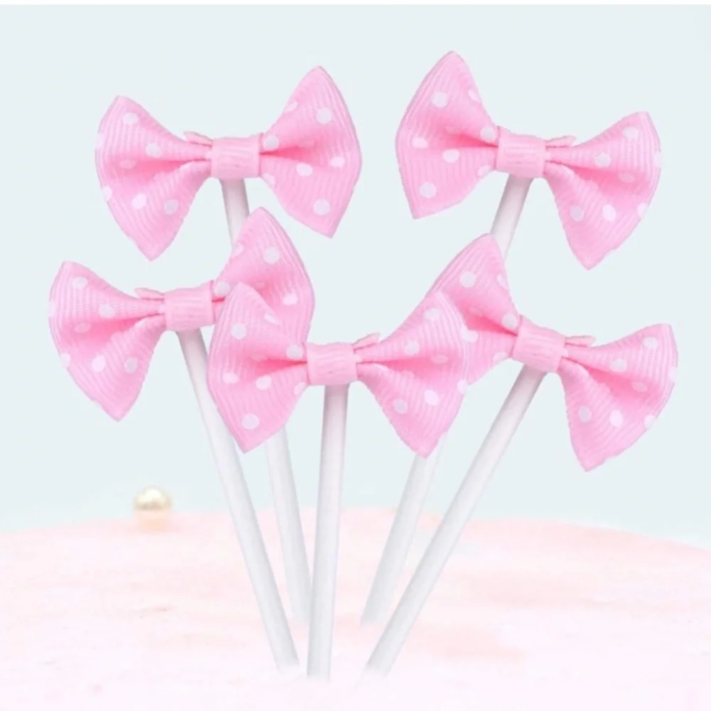 Bowknot Cupcake and Cake Toppers 20 Pieces NWT